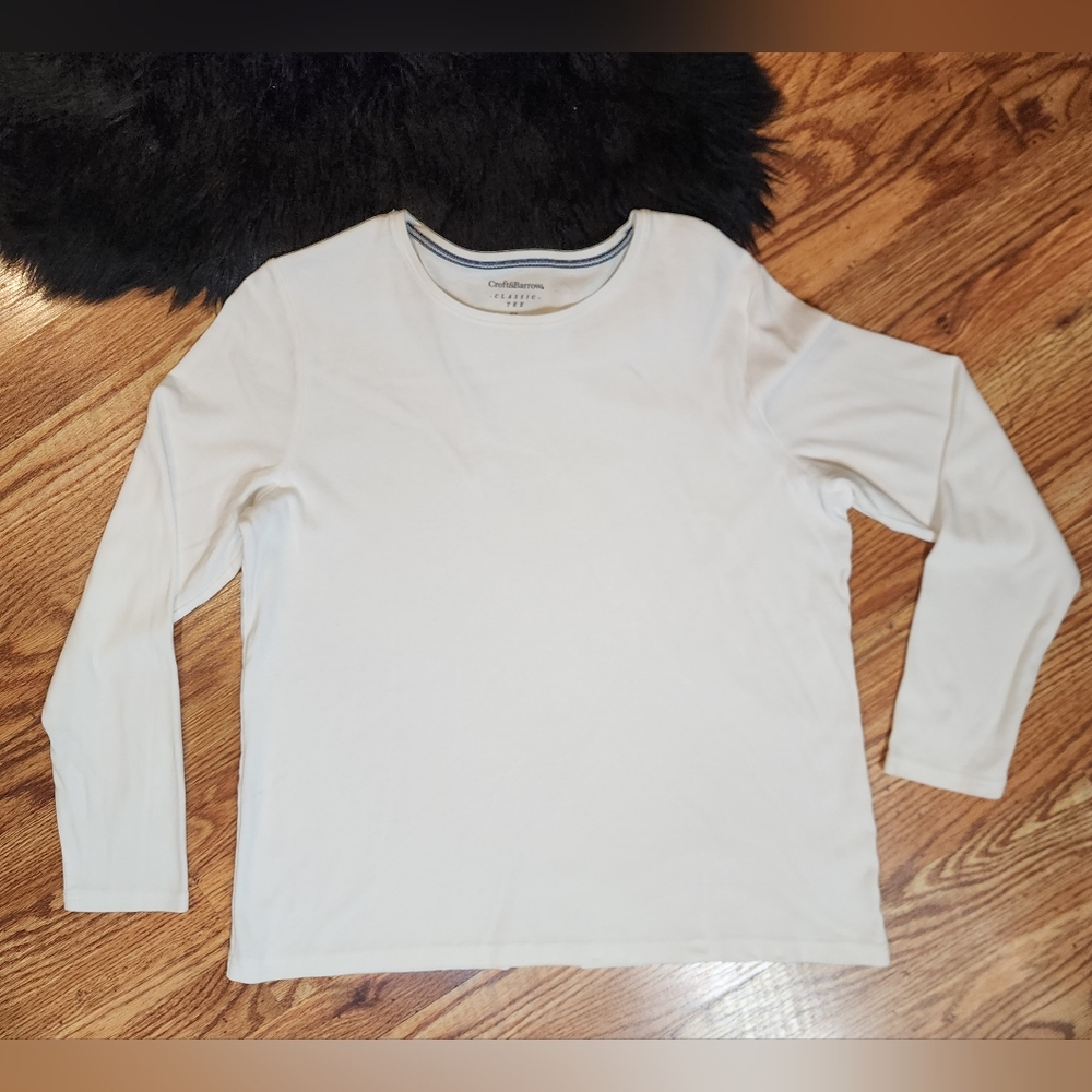 Croft and Barrow White Classic Tee Women's Size XL